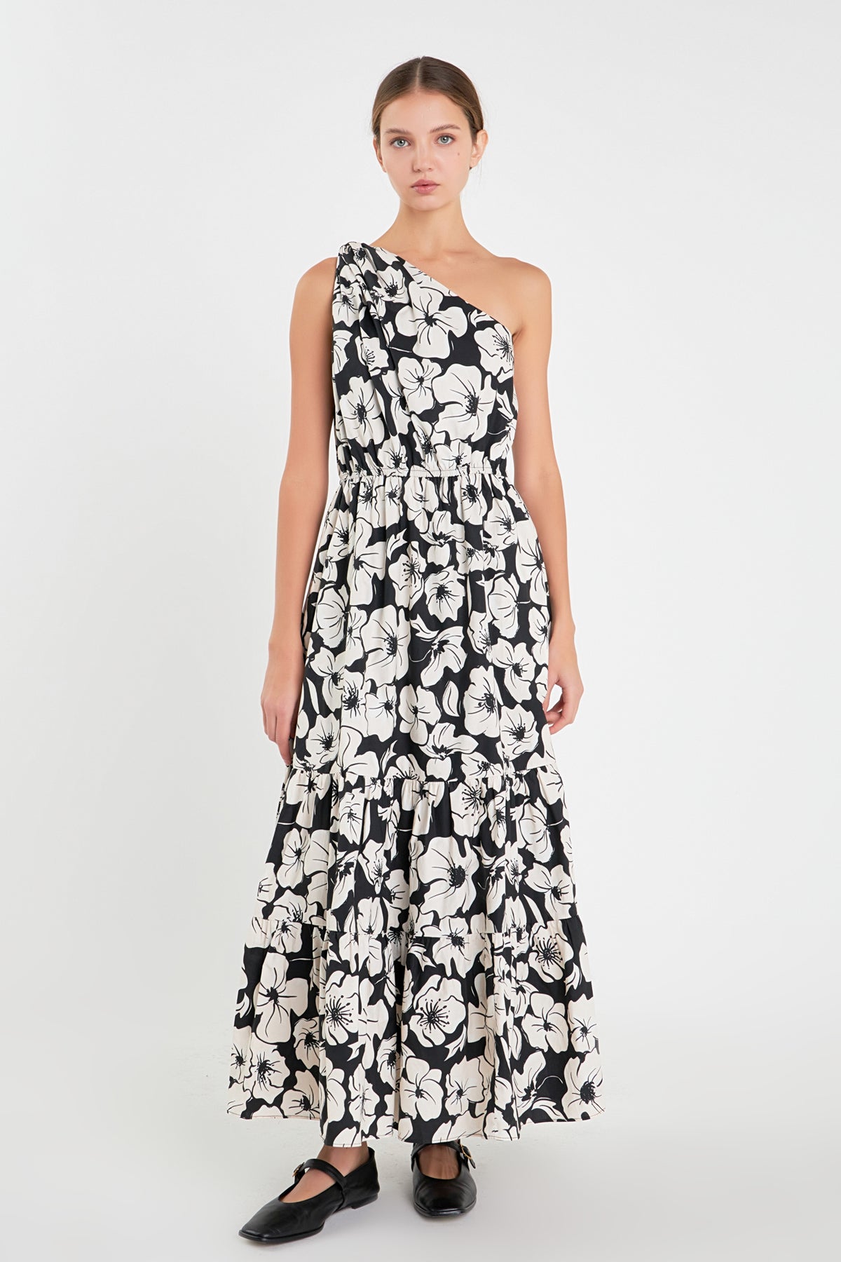 ENGLISH FACTORY - Floral One Shoulder Long Dress - DRESSES available at Objectrare
