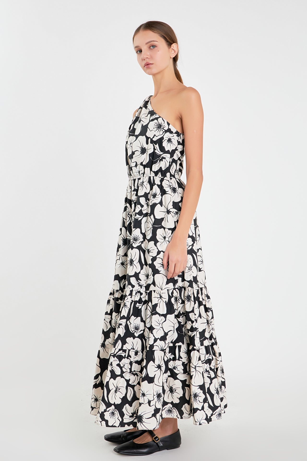 ENGLISH FACTORY - Floral One Shoulder Long Dress - DRESSES available at Objectrare