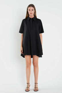ENGLISH FACTORY - A-line Short Sleeve Shirt Dress - DRESSES available at Objectrare