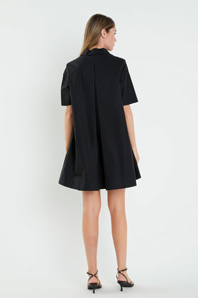 A-line Short Sleeve Shirt Dress