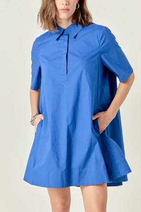 A-line Short Sleeve Shirt Dress