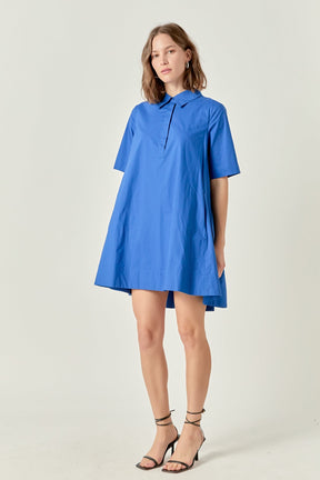 A-line Short Sleeve Shirt Dress