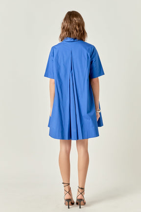 A-line Short Sleeve Shirt Dress