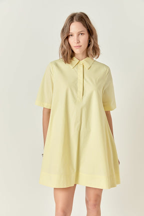 ENGLISH FACTORY - A-line Short Sleeve Shirt Dress - DRESSES available at Objectrare