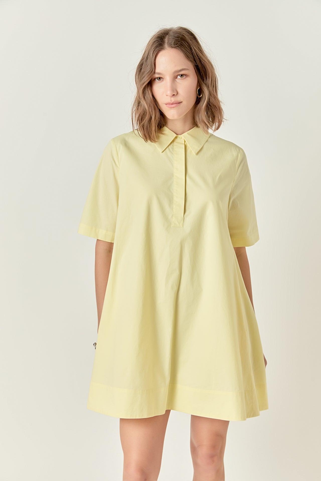 A-line Short Sleeve Shirt Dress