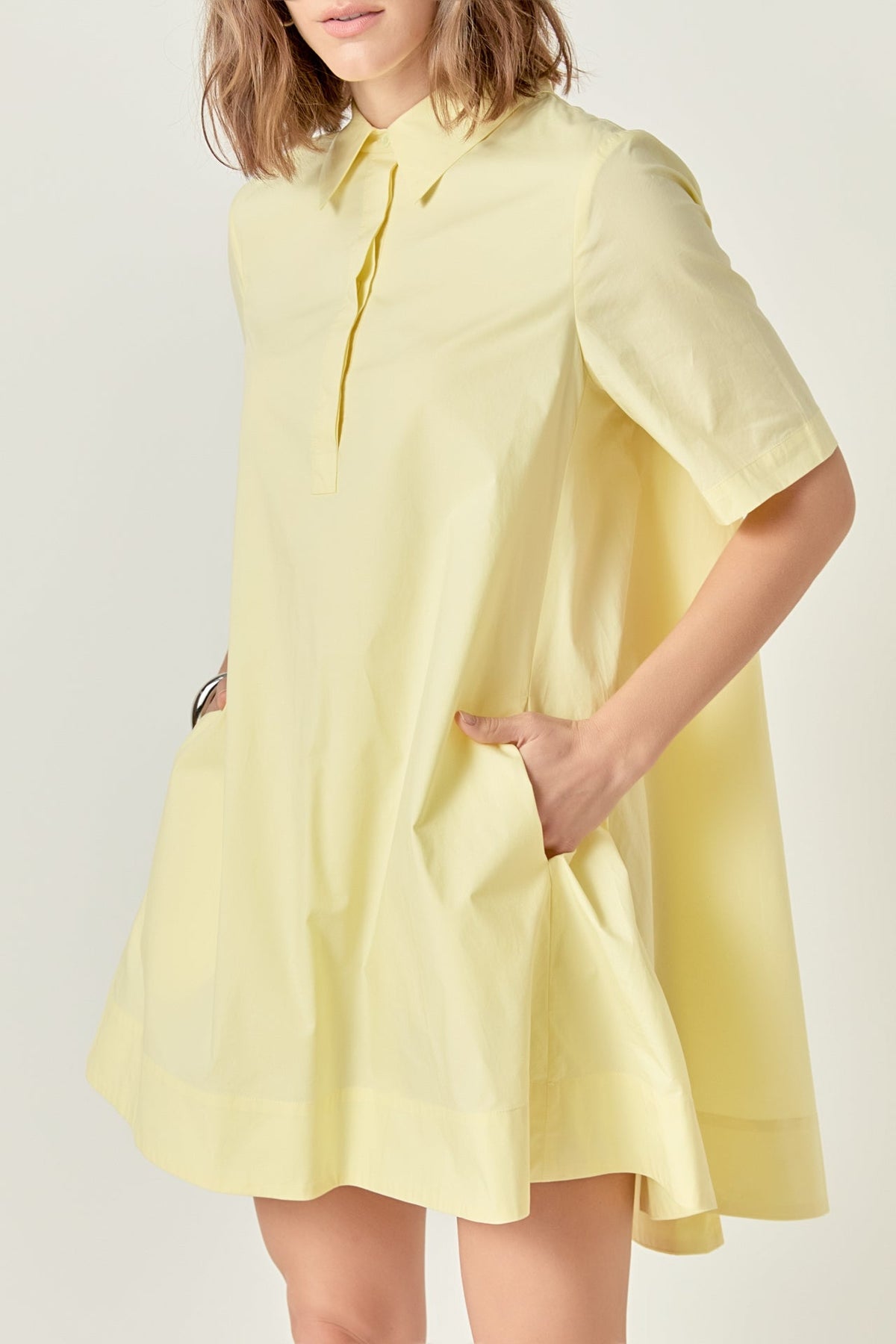 A-line Short Sleeve Shirt Dress