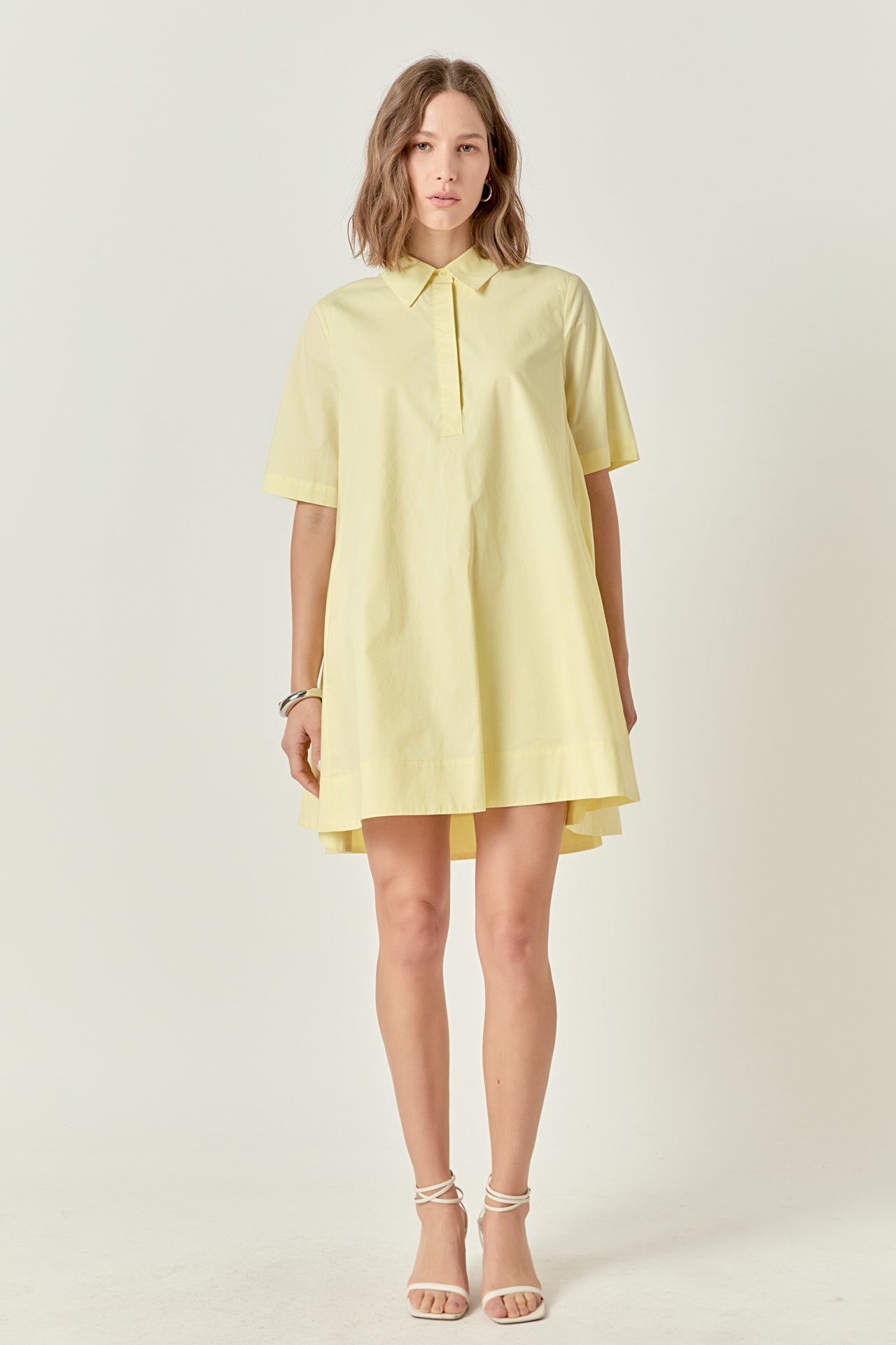 A-line Short Sleeve Shirt Dress
