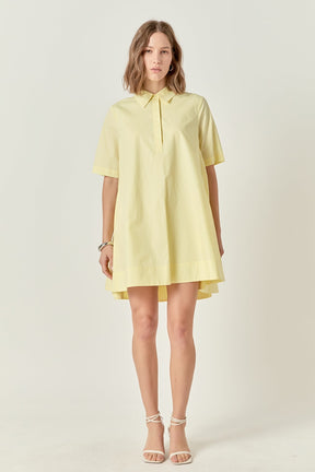 A-line Short Sleeve Shirt Dress