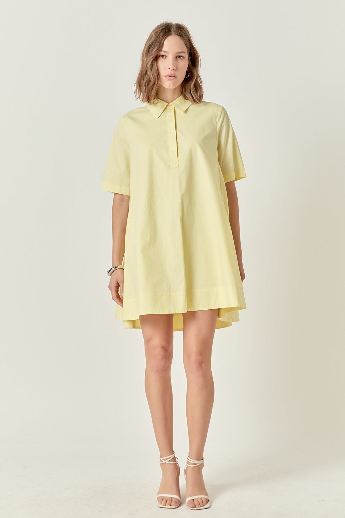 A-line Short Sleeve Shirt Dress