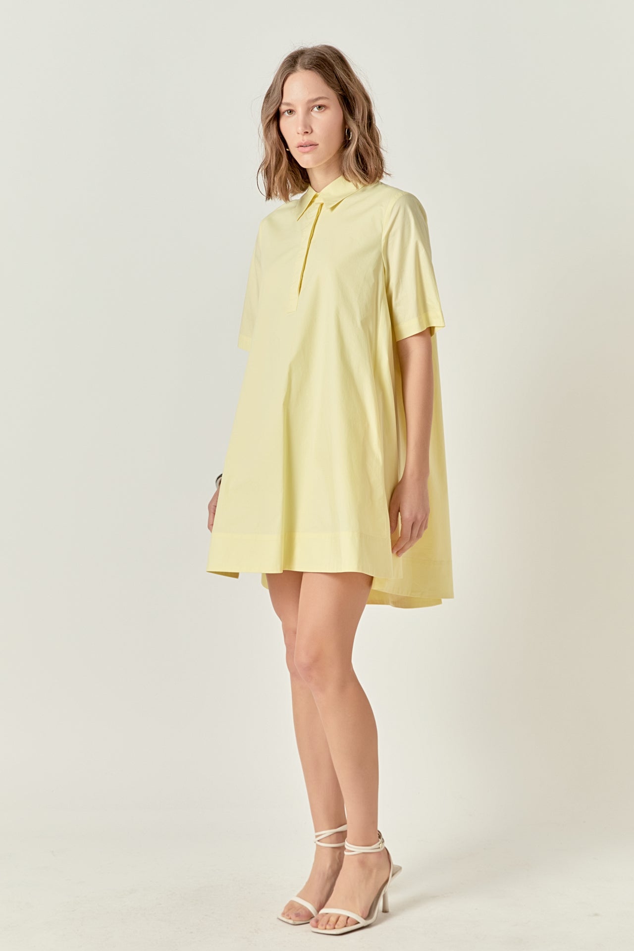 A-line Short Sleeve Shirt Dress