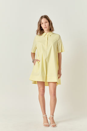 A-line Short Sleeve Shirt Dress