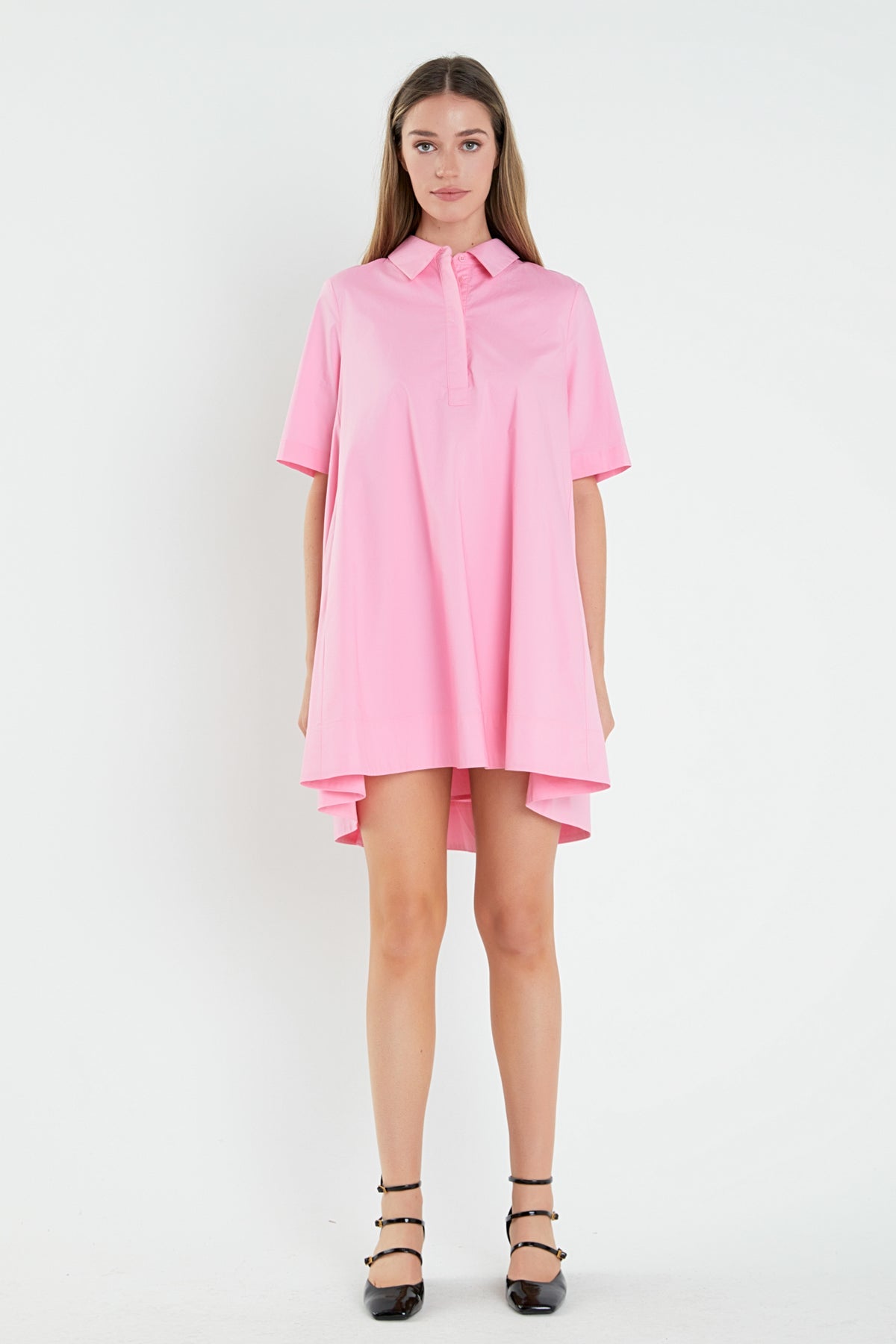 ENGLISH FACTORY - A-line Short Sleeve Shirt Dress - DRESSES available at Objectrare