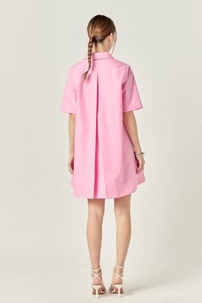 A-line Short Sleeve Shirt Dress