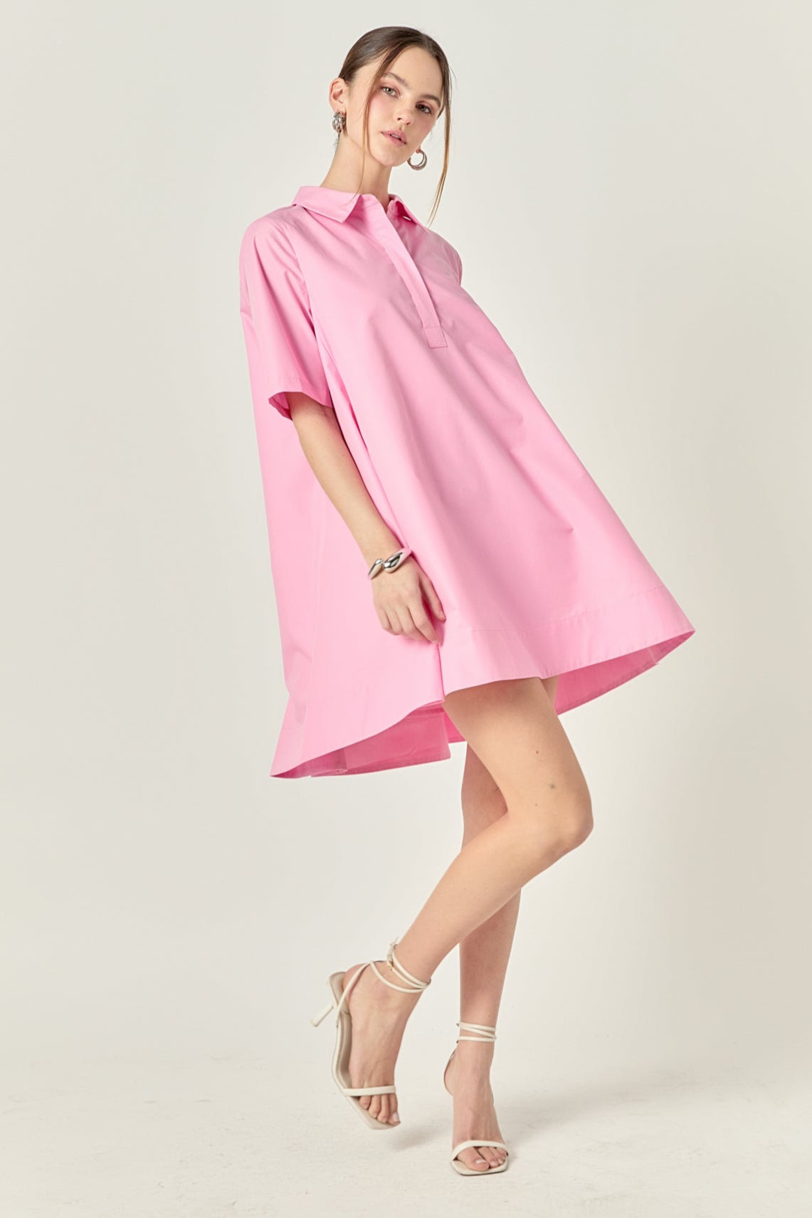 ENGLISH FACTORY - A-line Short Sleeve Shirt Dress - DRESSES available at Objectrare