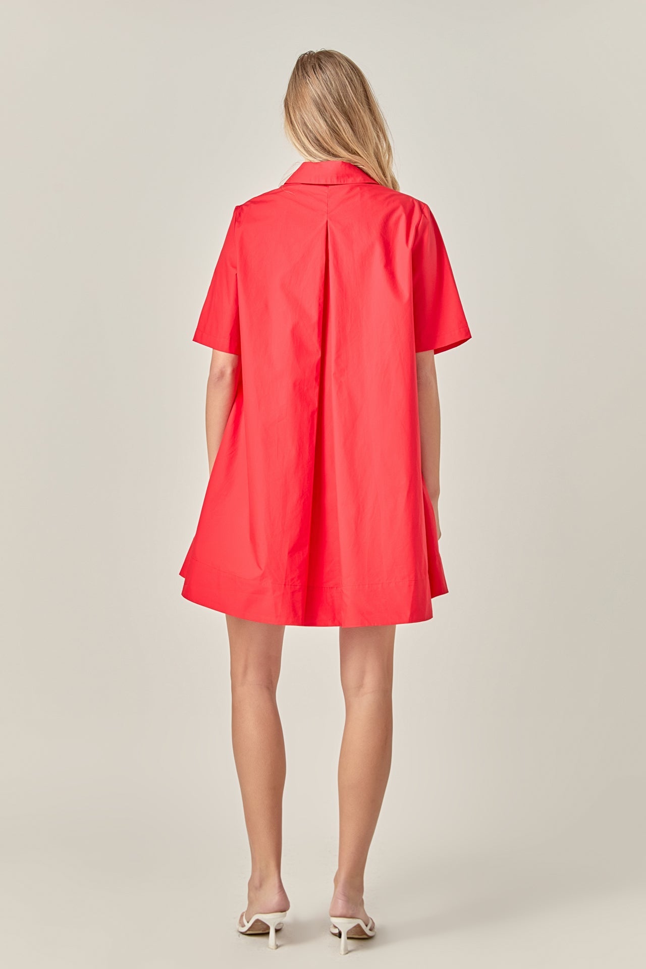 A-line Short Sleeve Shirt Dress