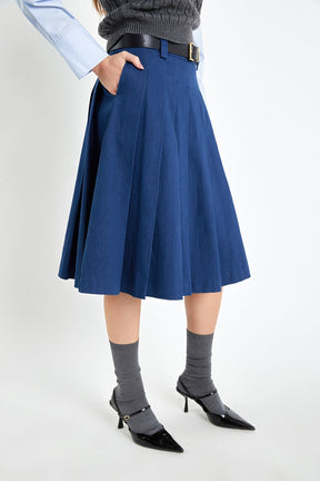 ENGLISH FACTORY - Low Waist Pleated Midi Skirt - SKIRTS available at Objectrare