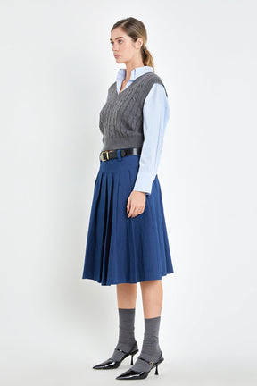 ENGLISH FACTORY - Low Waist Pleated Midi Skirt - SKIRTS available at Objectrare