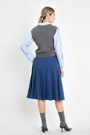ENGLISH FACTORY - Low Waist Pleated Midi Skirt - SKIRTS available at Objectrare
