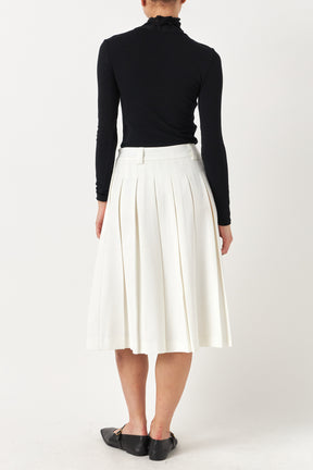 ENGLISH FACTORY - Low Waist Pleated Midi Skirt - SKIRTS available at Objectrare
