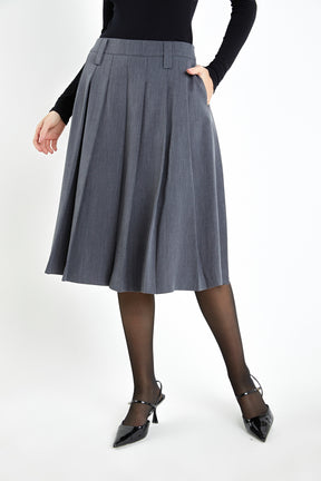 ENGLISH FACTORY - Low Waist Pleated Midi Skirt - SKIRTS available at Objectrare