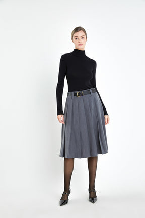 ENGLISH FACTORY - Low Waist Pleated Midi Skirt - SKIRTS available at Objectrare
