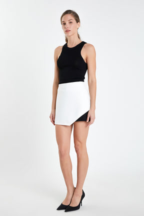 ENDLESS ROSE - Contrast Single Wrap Skort - SKORTS available at Objectrare