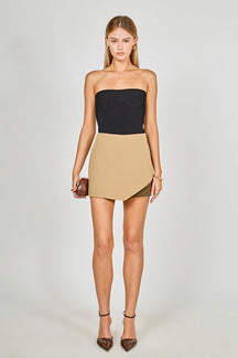 ENDLESS ROSE - Contrast Single Wrap Skort - SKORTS available at Objectrare