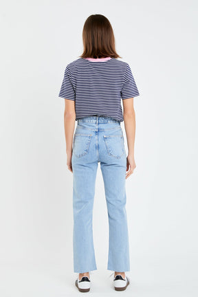 Contrast Rib Stripe T-shirt