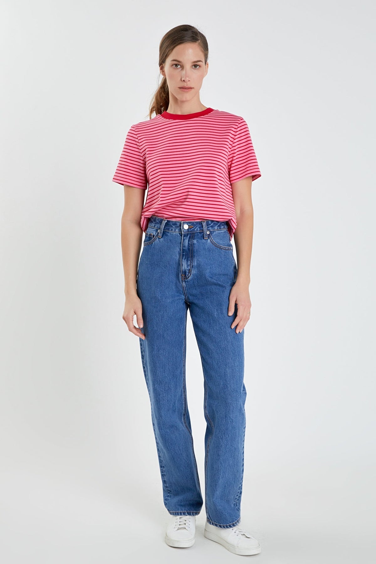 Contrast Rib Stripe T-shirt