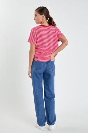 Contrast Rib Stripe T-shirt