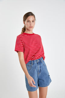 Short-Sleeve Stripe Top