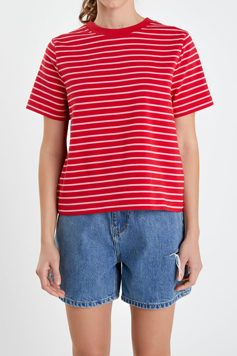 Short-Sleeve Stripe Top