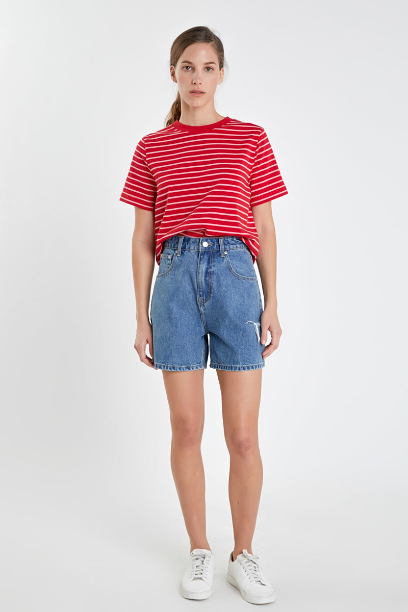 Short-Sleeve Stripe Top