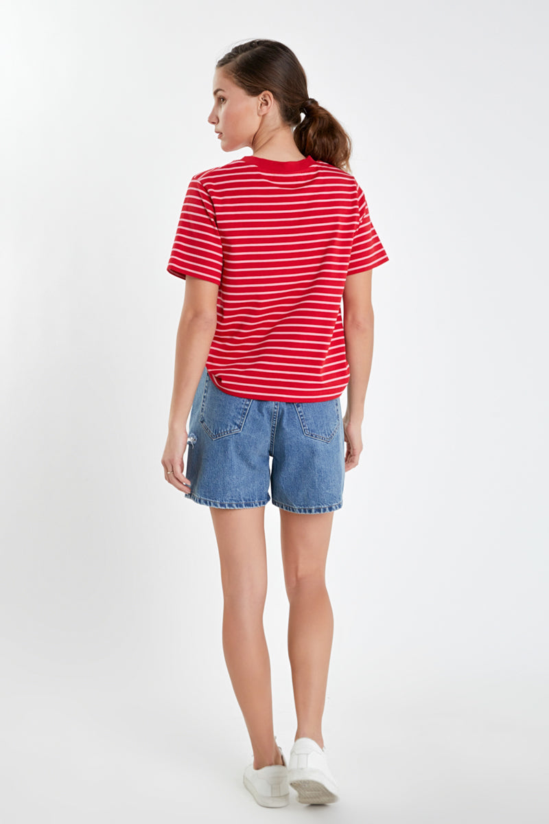 Short-Sleeve Stripe Top