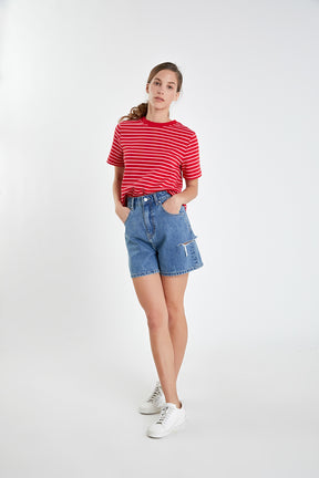 Short-Sleeve Stripe Top