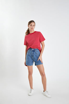 Short-Sleeve Stripe Top