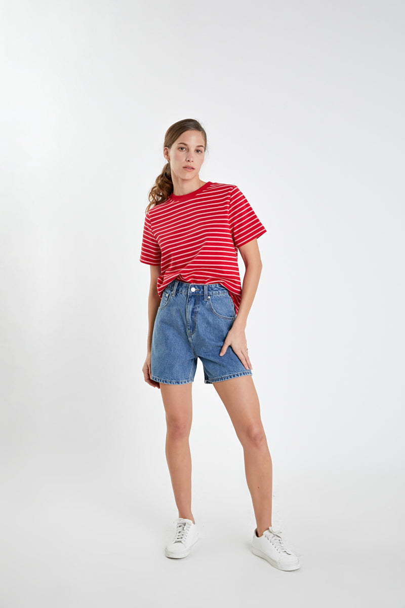 Short-Sleeve Stripe Top