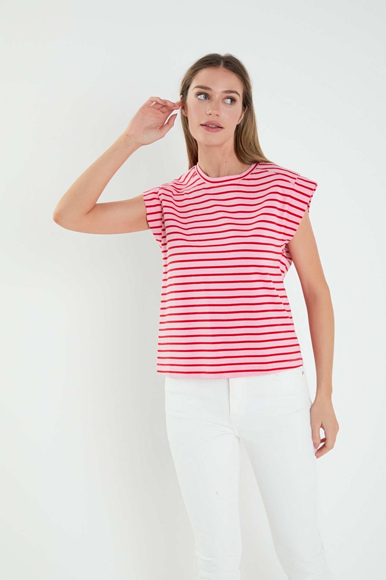 ENGLISH FACTORY - Stripe Rib Cotton T-shirt - T-SHIRTS available at Objectrare