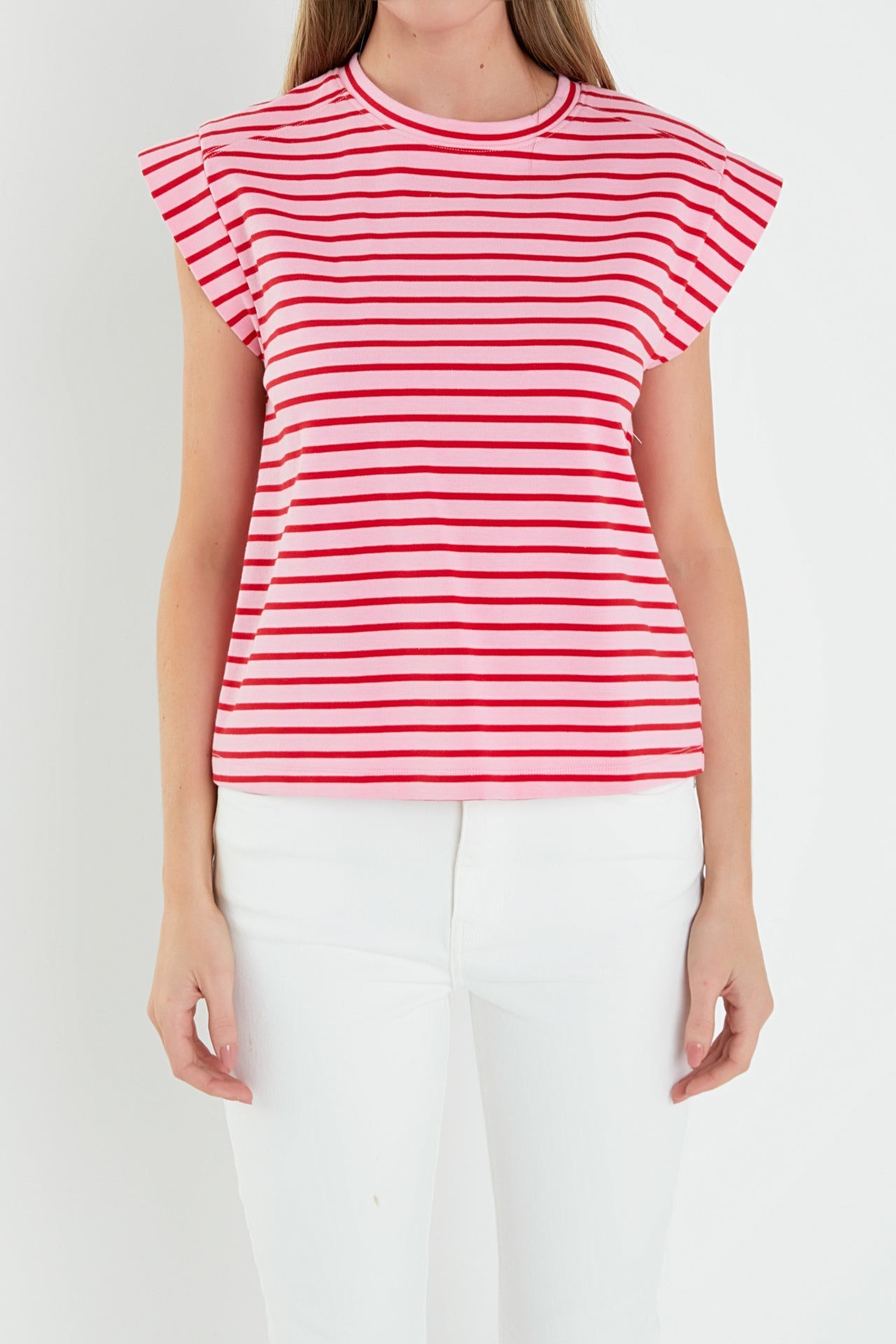 Stripe Rib Cotton T-shirt