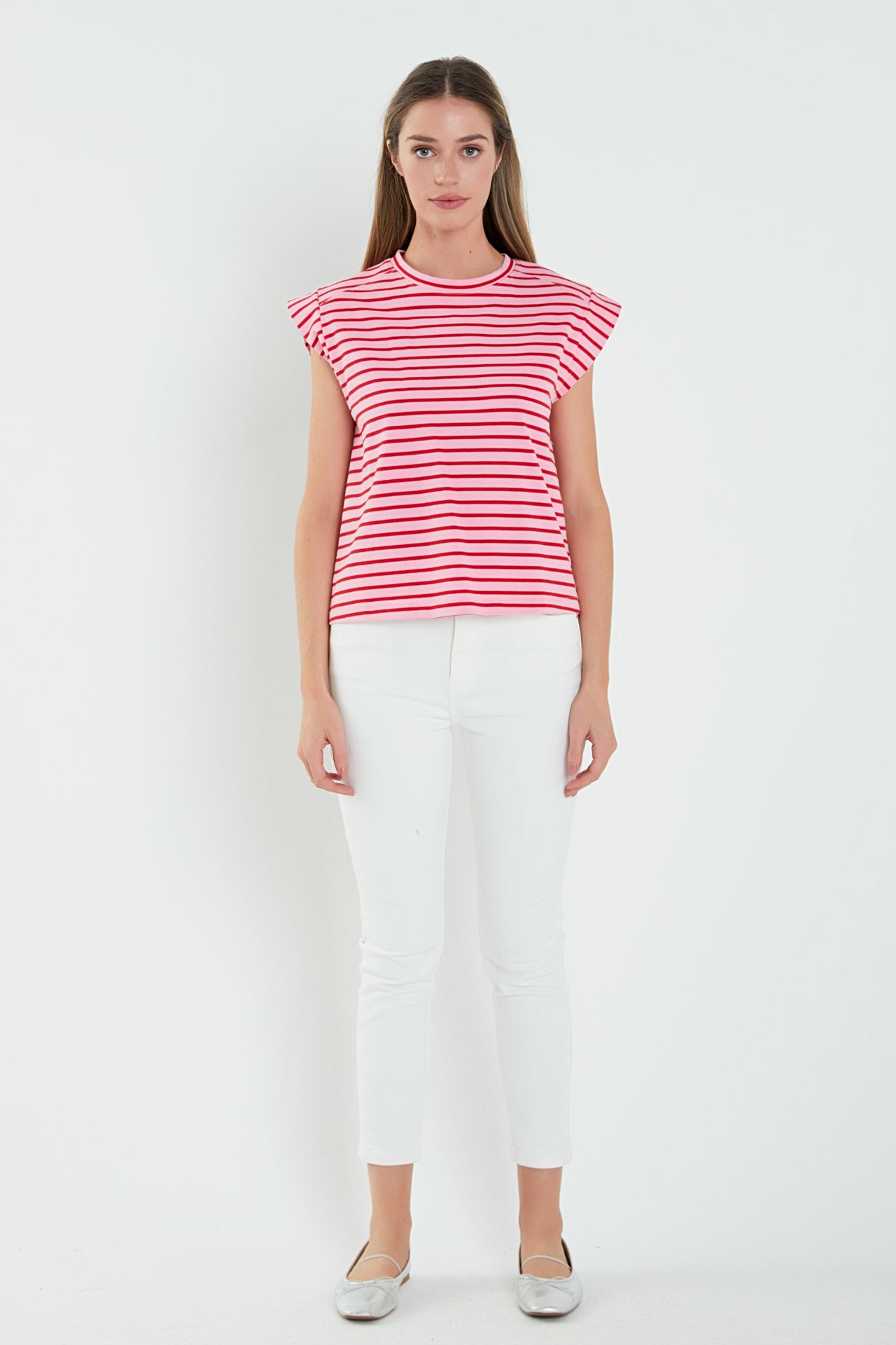 Stripe Rib Cotton T-shirt