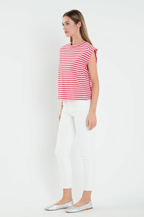 Stripe Rib Cotton T-shirt