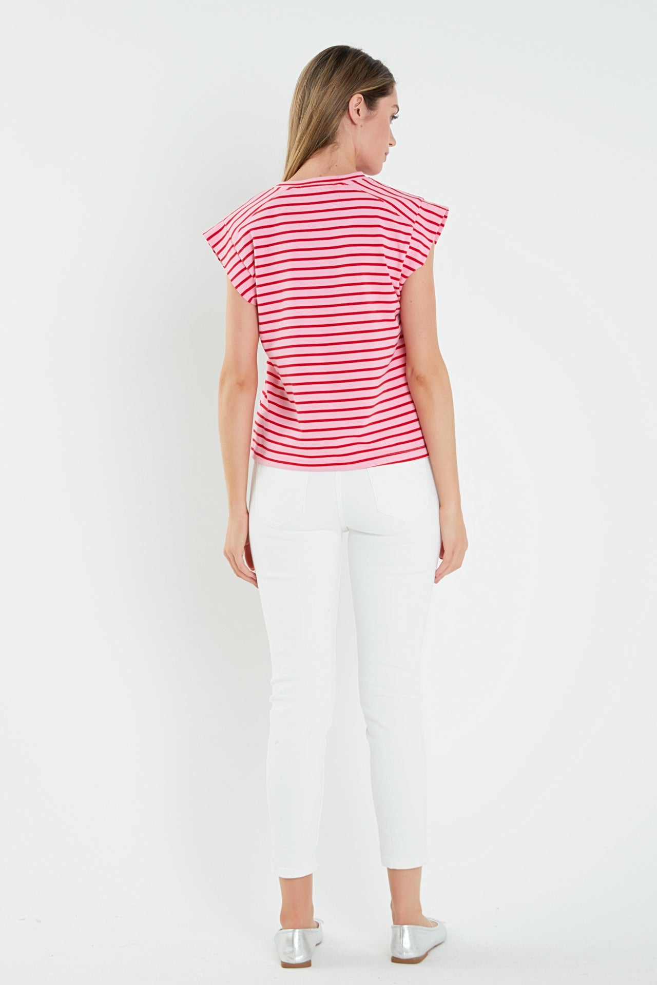 Stripe Rib Cotton T-shirt