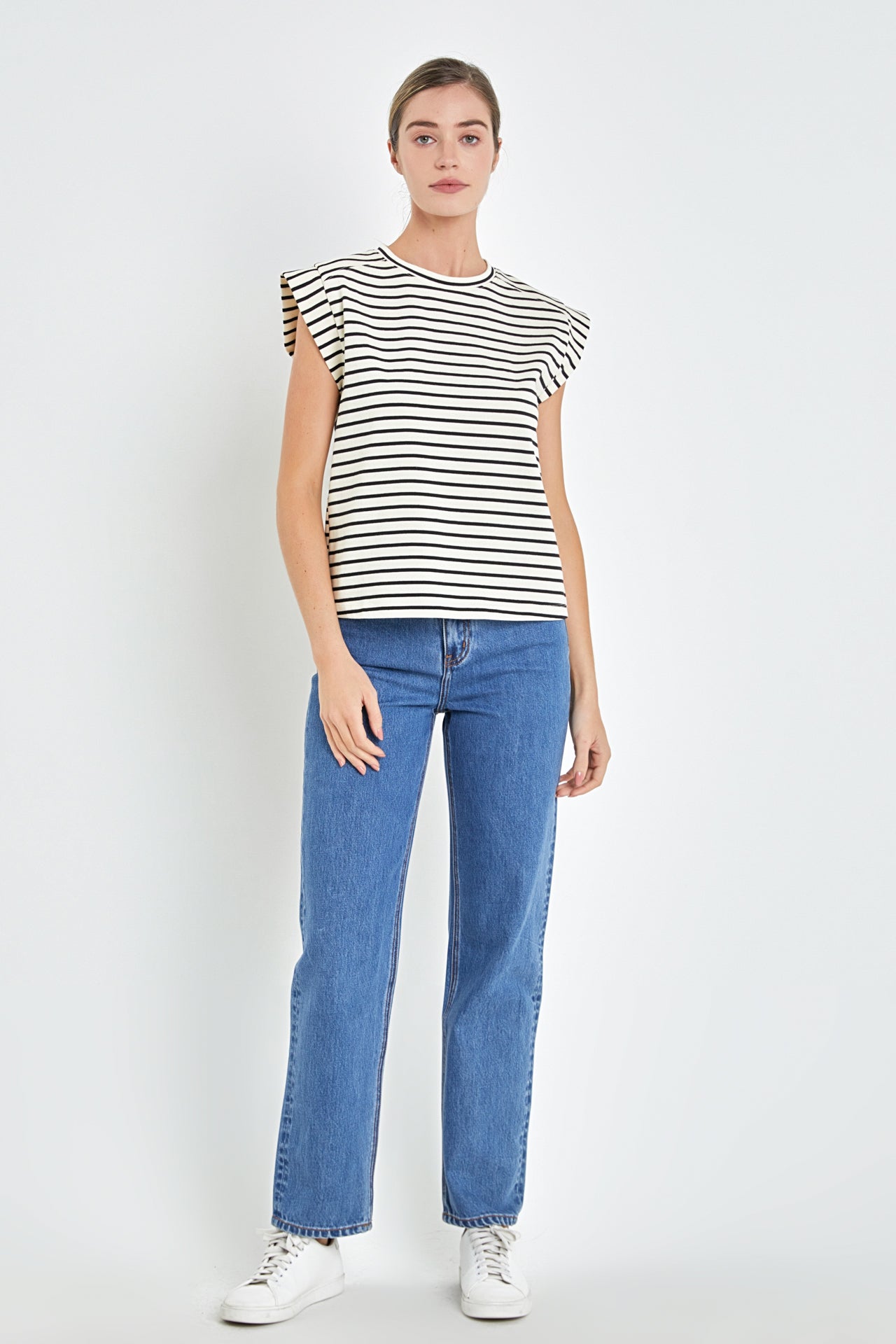 ENGLISH FACTORY - Stripe Rib Cotton T-shirt - T-SHIRTS available at Objectrare