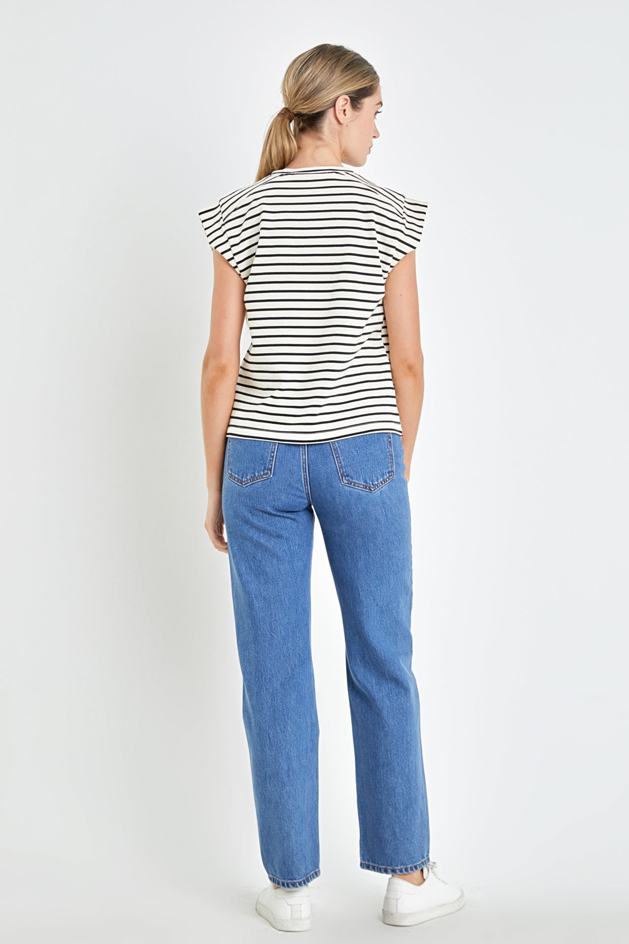 Stripe Rib Cotton T-shirt