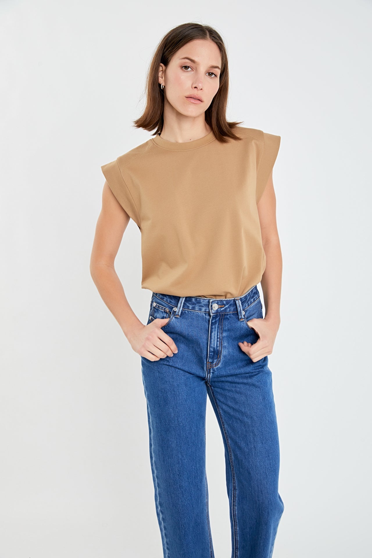 Solid Ribbed Cotton T-shirt