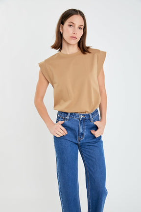 Solid Ribbed Cotton T-shirt