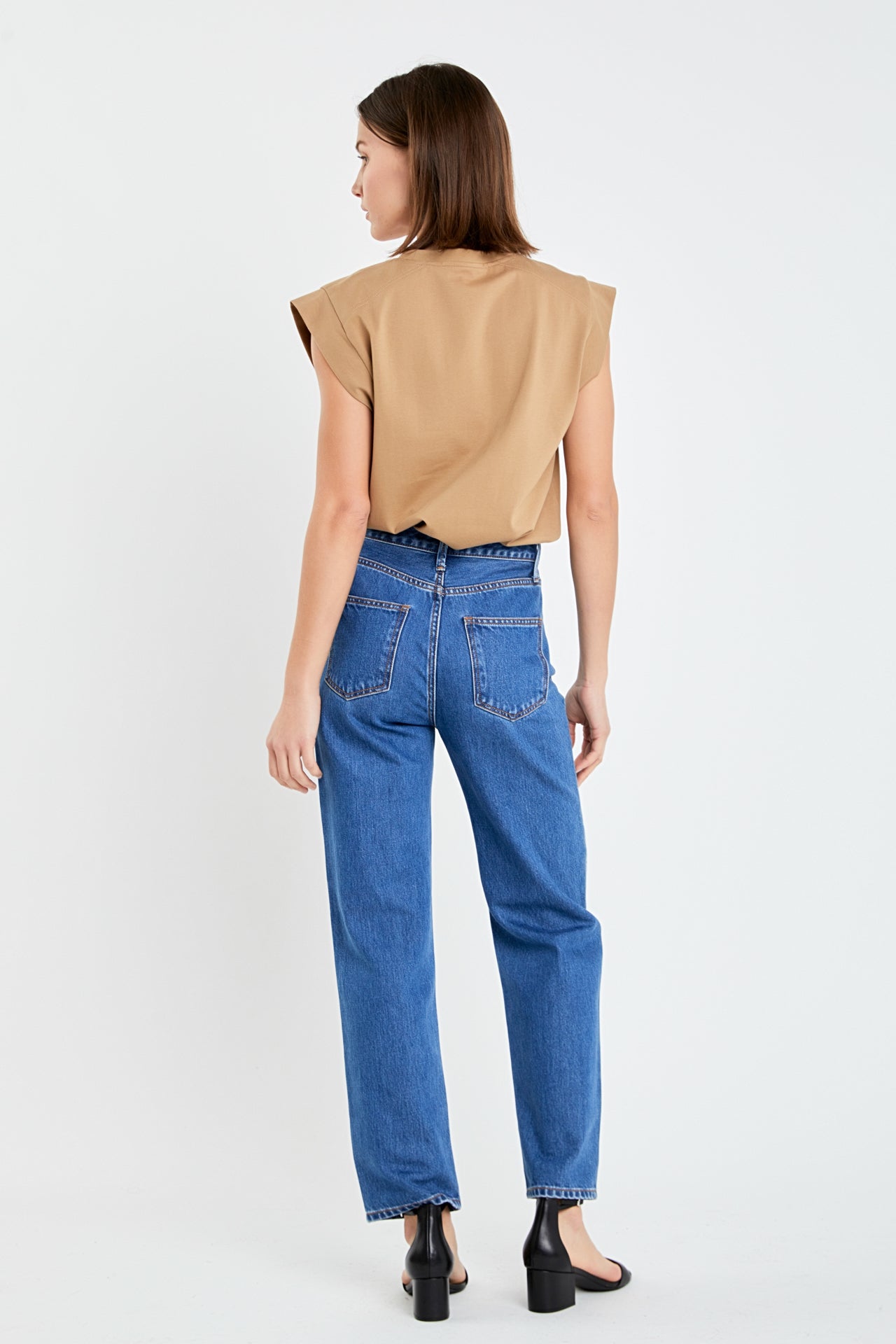 ENGLISH FACTORY - Solid Ribbed Cotton T-shirt - TOPS available at Objectrare