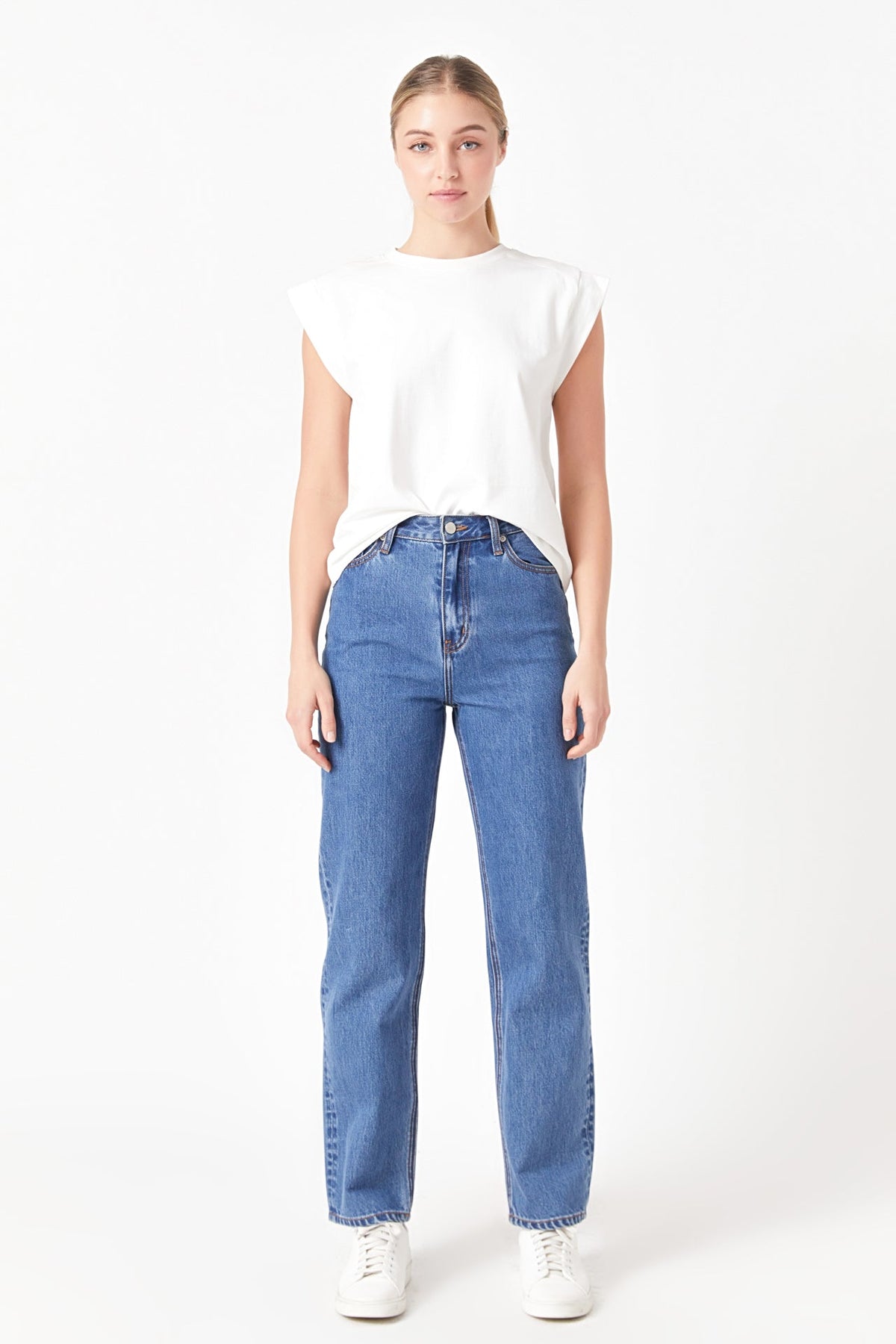Solid Ribbed Cotton T-shirt