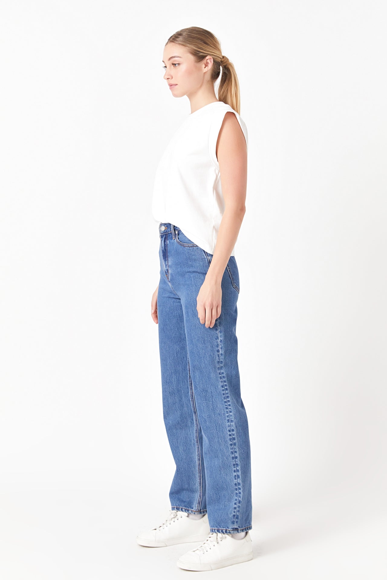 Solid Ribbed Cotton T-shirt