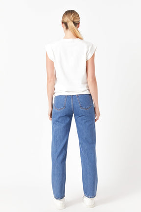 Solid Ribbed Cotton T-shirt